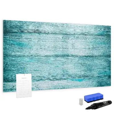 Beschreibbare Magnettafel in altem blauem Holz
