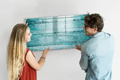 Beschreibbare Magnettafel in altem blauem Holz