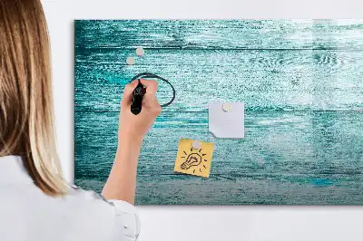 Beschreibbare Magnettafel in altem blauem Holz