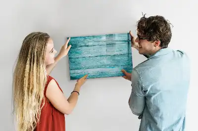 Beschreibbare Magnettafel in altem blauem Holz