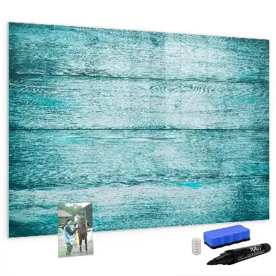 Beschreibbare Magnettafel in altem blauem Holz