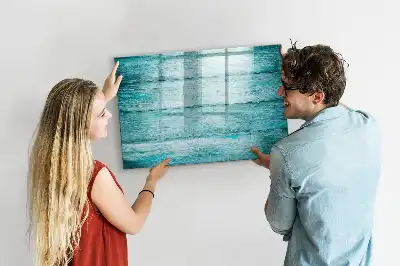 Beschreibbare Magnettafel in altem blauem Holz