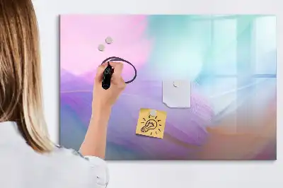Schreib-Magnettafel mit Motiv Bunte Federn
