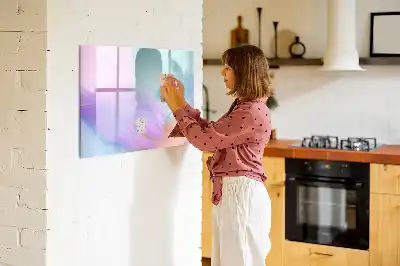 Schreib-Magnettafel mit Motiv Bunte Federn