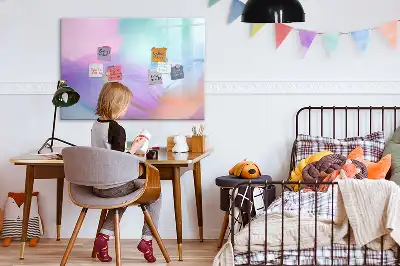 Schreib-Magnettafel mit Motiv Bunte Federn