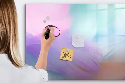 Schreib-Magnettafel mit Motiv Bunte Federn