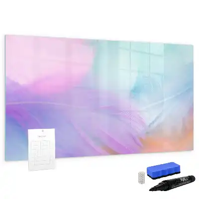Schreib-Magnettafel mit Motiv Bunte Federn