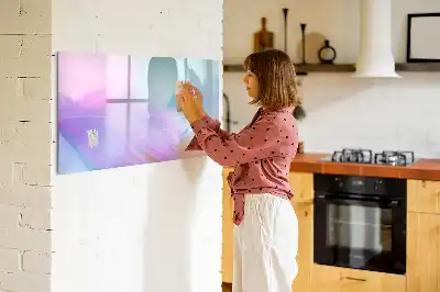 Schreib-Magnettafel mit Motiv Bunte Federn