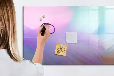 Schreib-Magnettafel mit Motiv Bunte Federn