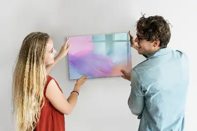 Schreib-Magnettafel mit Motiv Bunte Federn