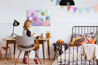 Schreib-Magnettafel mit Motiv Bunte Federn