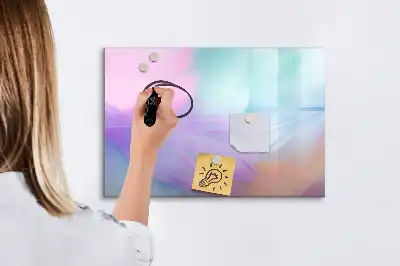 Schreib-Magnettafel mit Motiv Bunte Federn