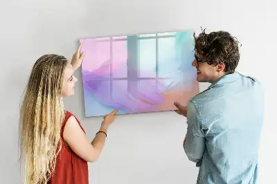 Schreib-Magnettafel mit Motiv Bunte Federn