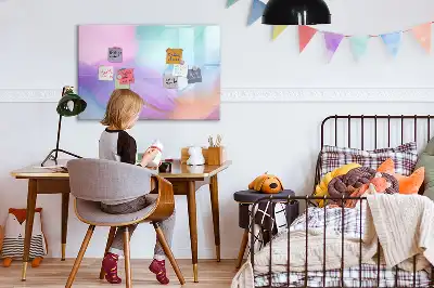 Schreib-Magnettafel mit Motiv Bunte Federn