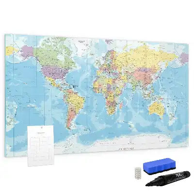 Politische Weltkarte als magnetische Schreibtafel