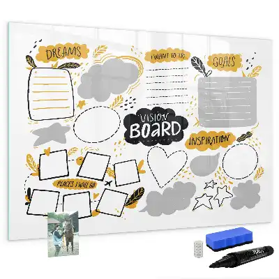 Schreib-Magnettafel für Neujahrsziele