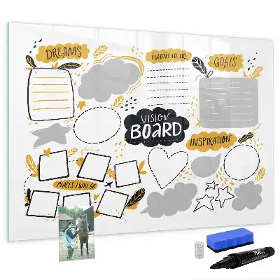 Schreib-Magnettafel für Neujahrsziele