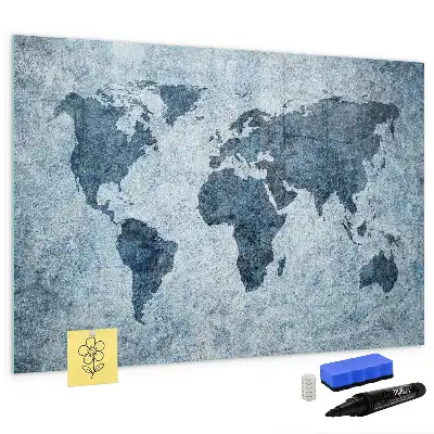 Magnetische Schreibtafel Motiv Weltkarte