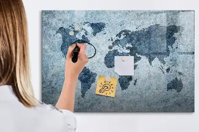 Magnetische Schreibtafel Motiv Weltkarte