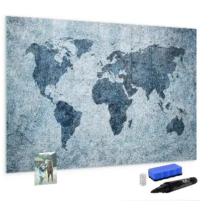 Magnetische Schreibtafel Motiv Weltkarte