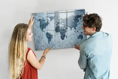 Magnetische Schreibtafel Motiv Weltkarte