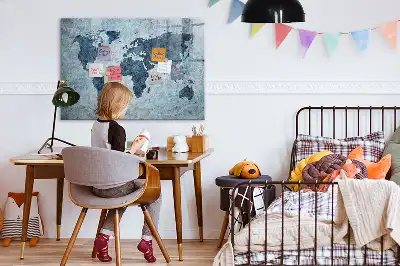 Magnetische Schreibtafel Motiv Weltkarte