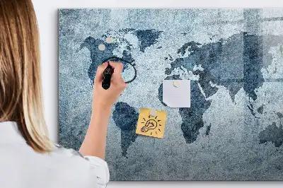 Magnetische Schreibtafel Motiv Weltkarte