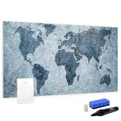 Magnetische Schreibtafel Motiv Weltkarte