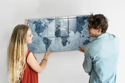 Magnetische Schreibtafel Motiv Weltkarte