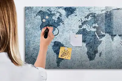 Magnetische Schreibtafel Motiv Weltkarte