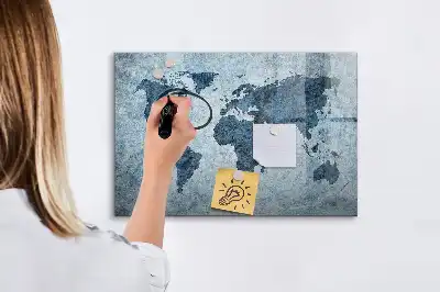 Magnetische Schreibtafel Motiv Weltkarte