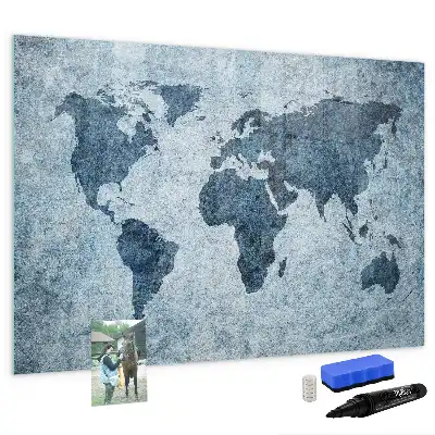 Magnetische Schreibtafel Motiv Weltkarte
