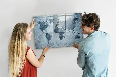 Magnetische Schreibtafel Motiv Weltkarte
