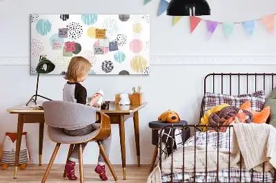Schreib-Magnettafel mit geometrischem Muster