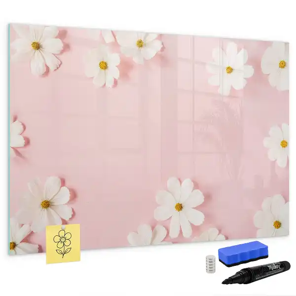 Magnettafel beschreibbar mit Gänseblümchen Motiv