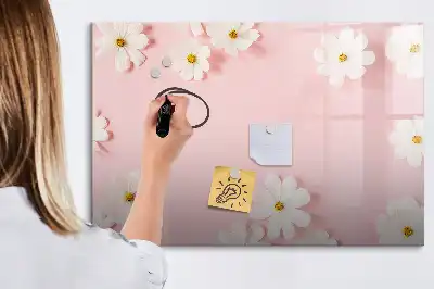 Magnettafel beschreibbar mit Gänseblümchen Motiv