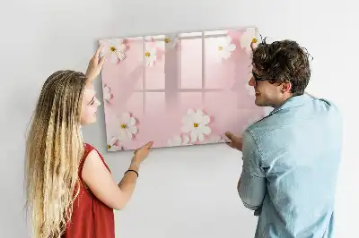 Magnettafel beschreibbar mit Gänseblümchen Motiv