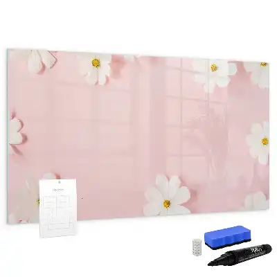 Magnettafel beschreibbar mit Gänseblümchen Motiv