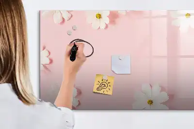 Magnettafel beschreibbar mit Gänseblümchen Motiv