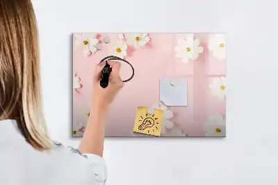 Magnettafel beschreibbar mit Gänseblümchen Motiv