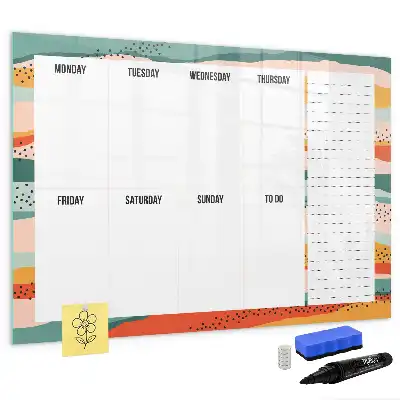 Schreib-Magnettafel als Retro-Wochenplaner