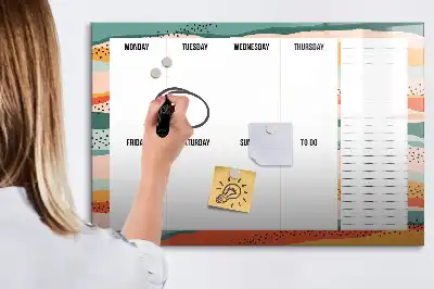 Schreib-Magnettafel als Retro-Wochenplaner