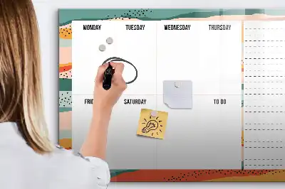Schreib-Magnettafel als Retro-Wochenplaner