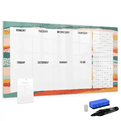 Schreib-Magnettafel als Retro-Wochenplaner