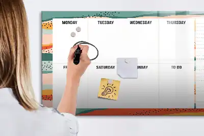 Schreib-Magnettafel als Retro-Wochenplaner