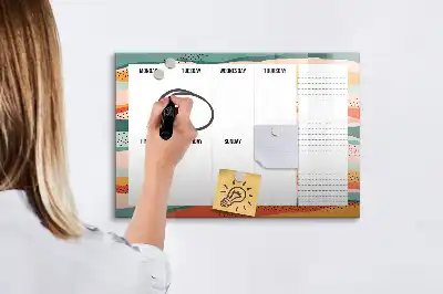 Schreib-Magnettafel als Retro-Wochenplaner