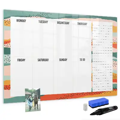 Schreib-Magnettafel als Retro-Wochenplaner