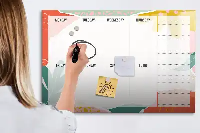Wochenplaner beschreibbare Magnettafel