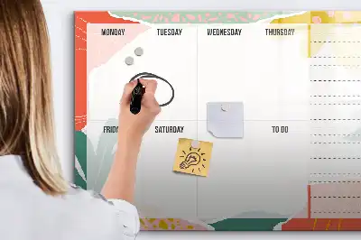 Wochenplaner beschreibbare Magnettafel