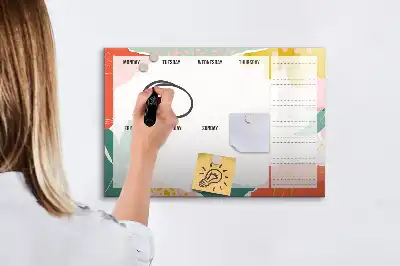Wochenplaner beschreibbare Magnettafel